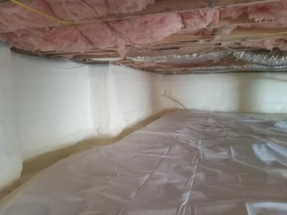 Crawl space encapsulation with closed-cell spray foam for Spray Foam Roofing in Corning